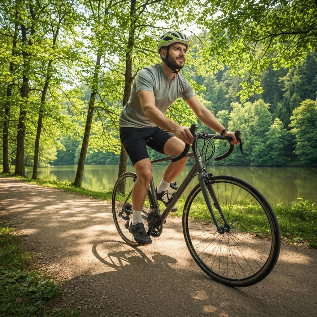 Човек занимаващ се с лек спорт на открито